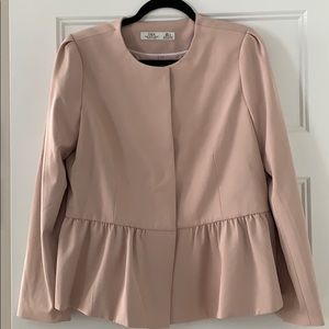 Blush peplum lightweight blazer